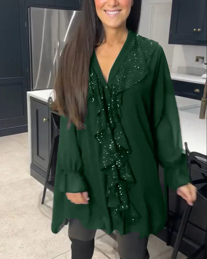 Ksenia – Blusa Elegante para Dama con Detalle de Volantes
