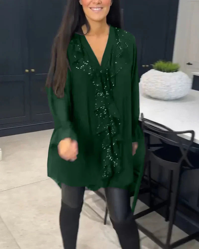 Ksenia – Blusa Elegante para Dama con Detalle de Volantes