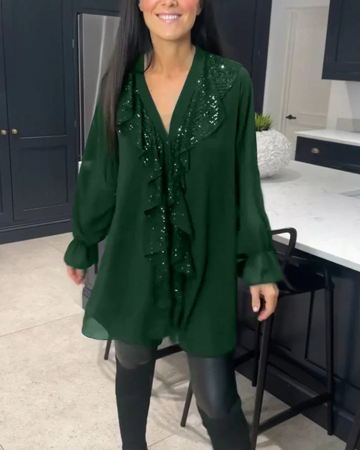 Ksenia – Blusa Elegante para Dama con Detalle de Volantes