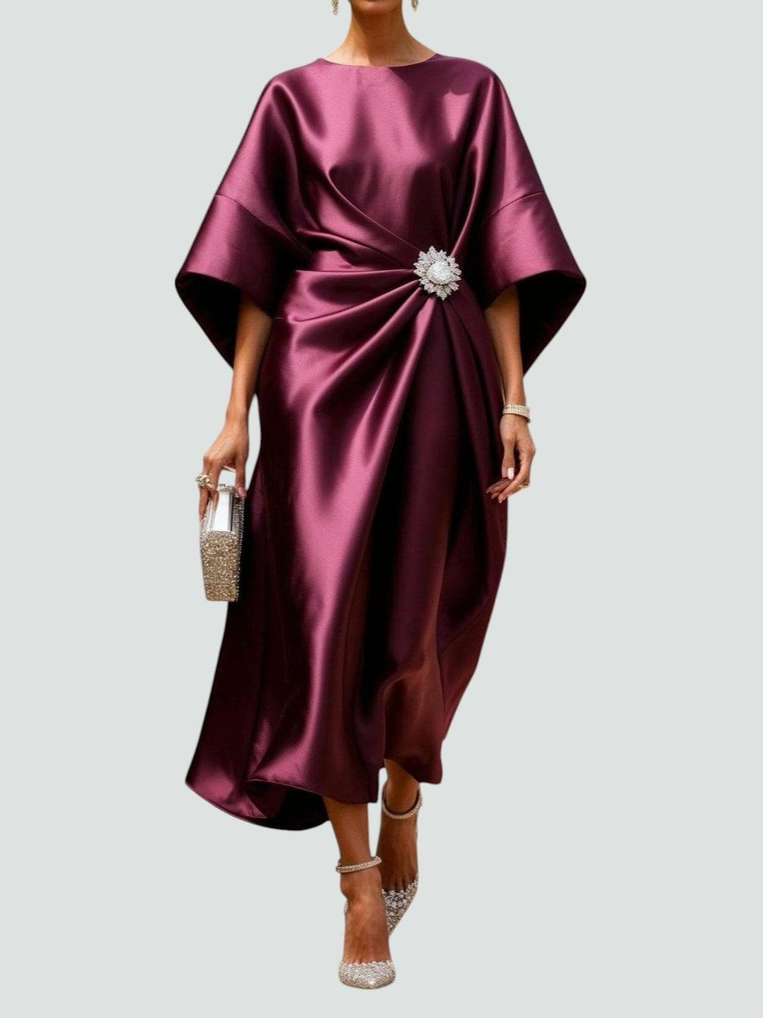 Albertine – Elegante vestido largo de satén para Mujer