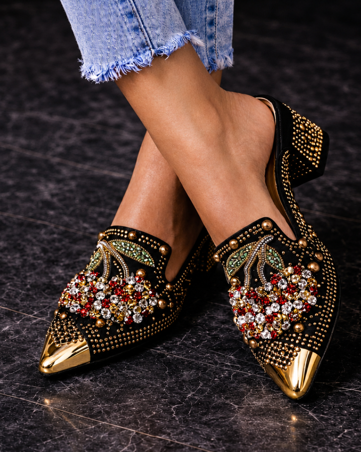 Gilda | Tacon con Cristales y Detalle de Cereza para Mujer