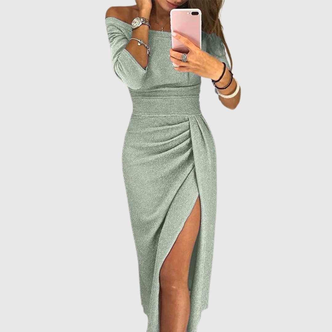 Isabeau | Elegante vestido maxi de Mujer con cuello halter y ajuste fluido