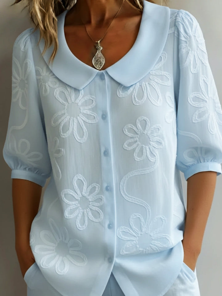 Aurélie — Blusa ligera floral elegancia natural para Mujer