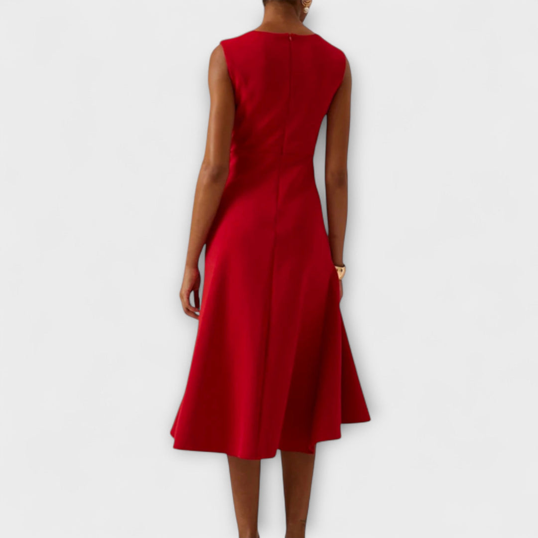 Juliette – Vestido midi asimétrico drapeado
