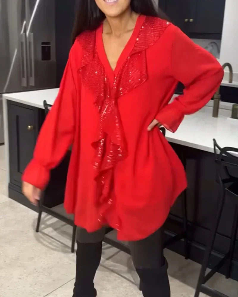 Ksenia – Blusa Elegante para Dama con Detalle de Volantes