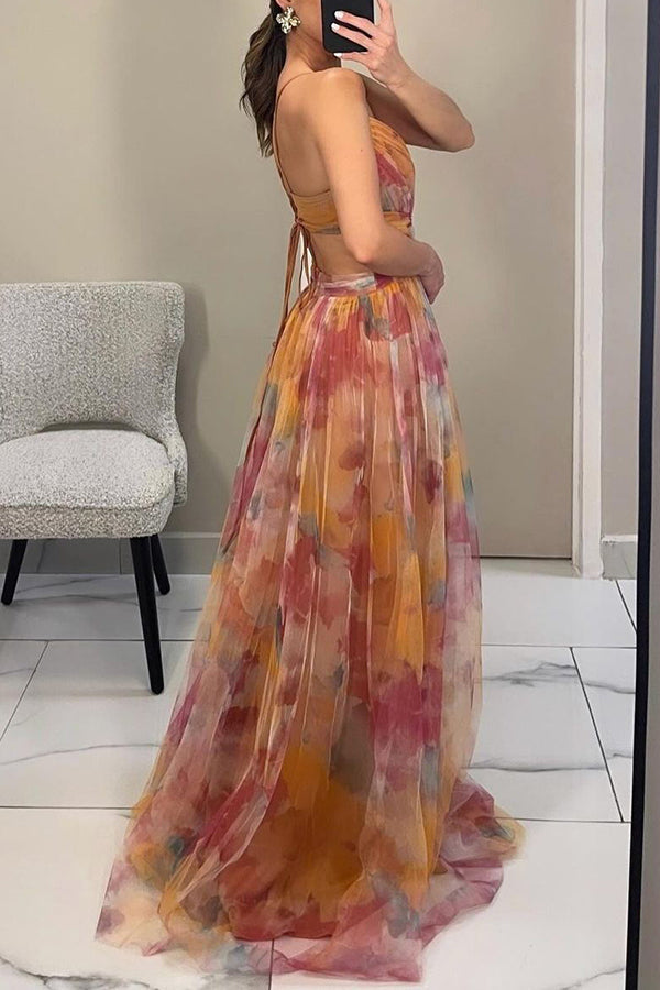 Giselle - Vestido largo con estampado floral encantador para Mujer
