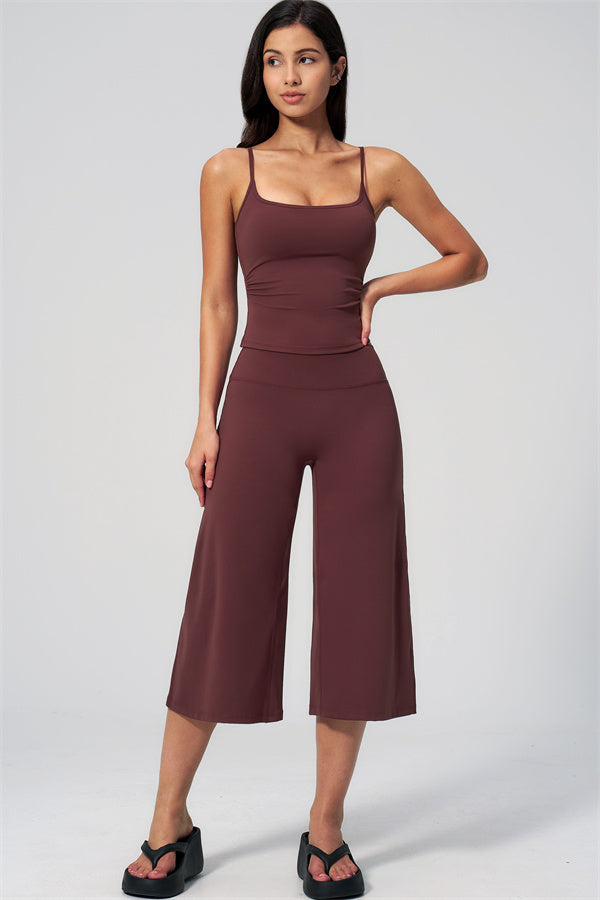 Nexus - El Conjunto de Top de Tirantes y Pantalones Cortos de Pierna Ancha para Mujer