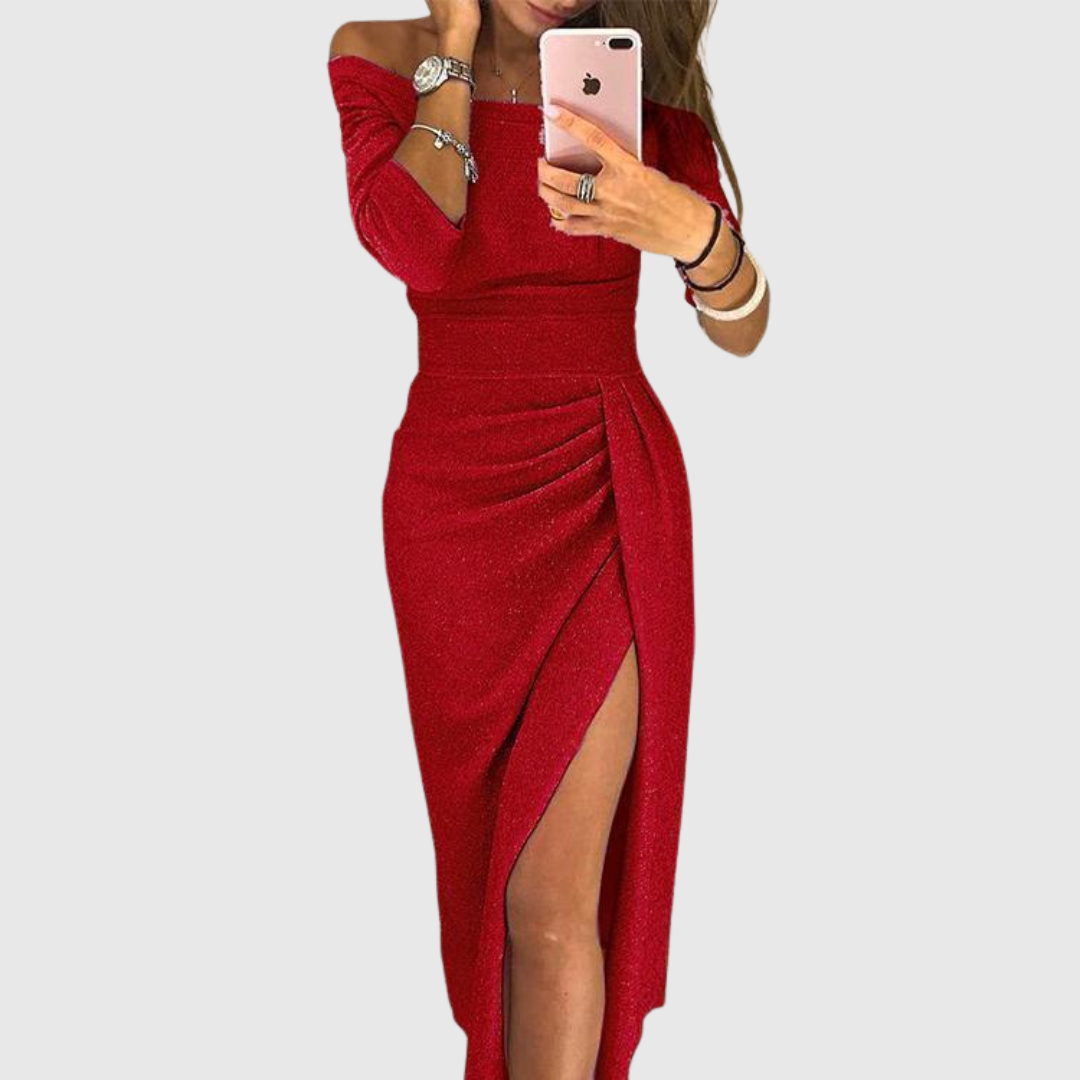 Isabeau | Elegante vestido maxi de Mujer con cuello halter y ajuste fluido