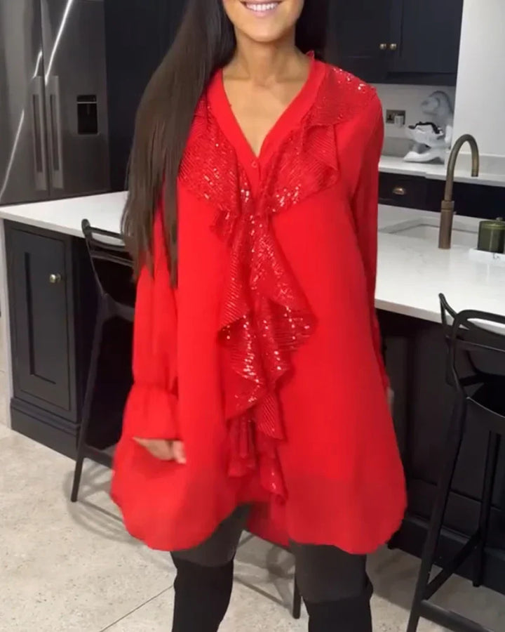 Ksenia – Blusa Elegante para Dama con Detalle de Volantes