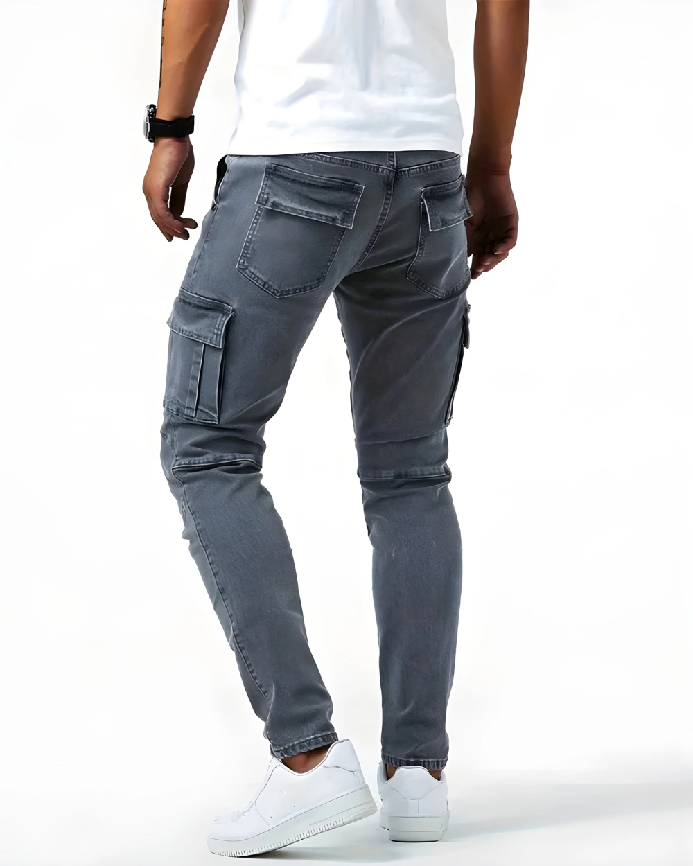 Duvan - Pantalón Cargo Marino Elástico para Hombre