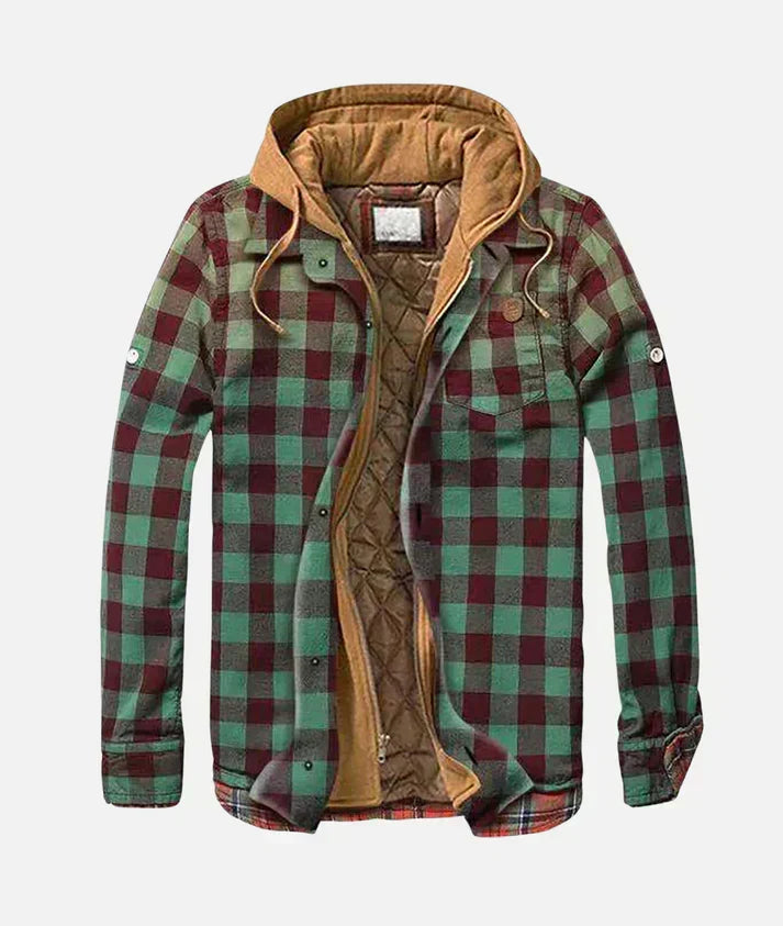 Alain – Chamarra a cuadros con patchwork