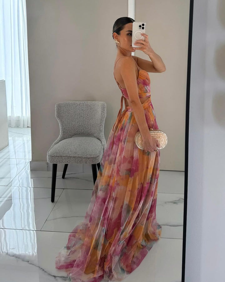 Giselle - Vestido largo con estampado floral encantador para Mujer