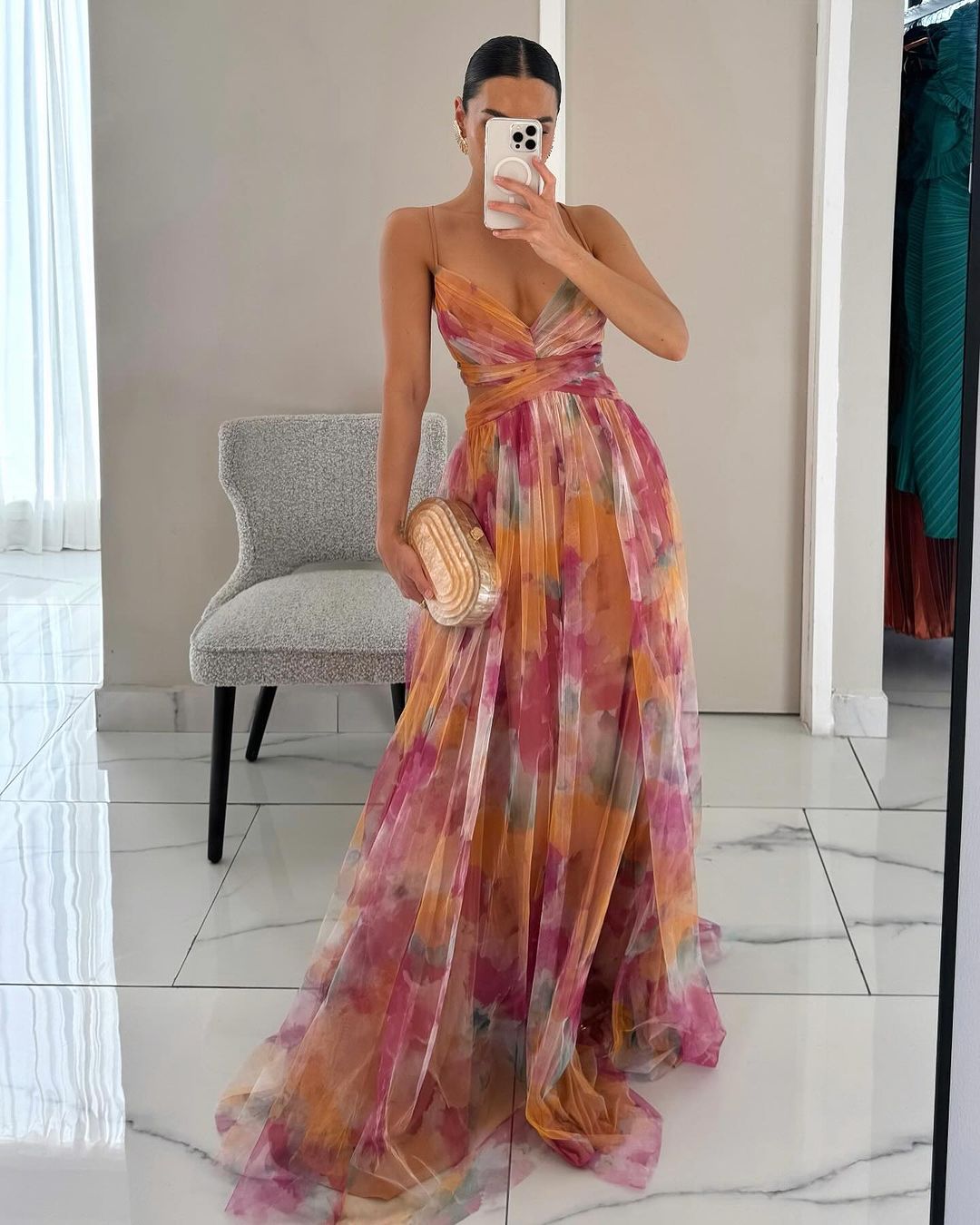 Giselle - Vestido largo con estampado floral encantador para Mujer