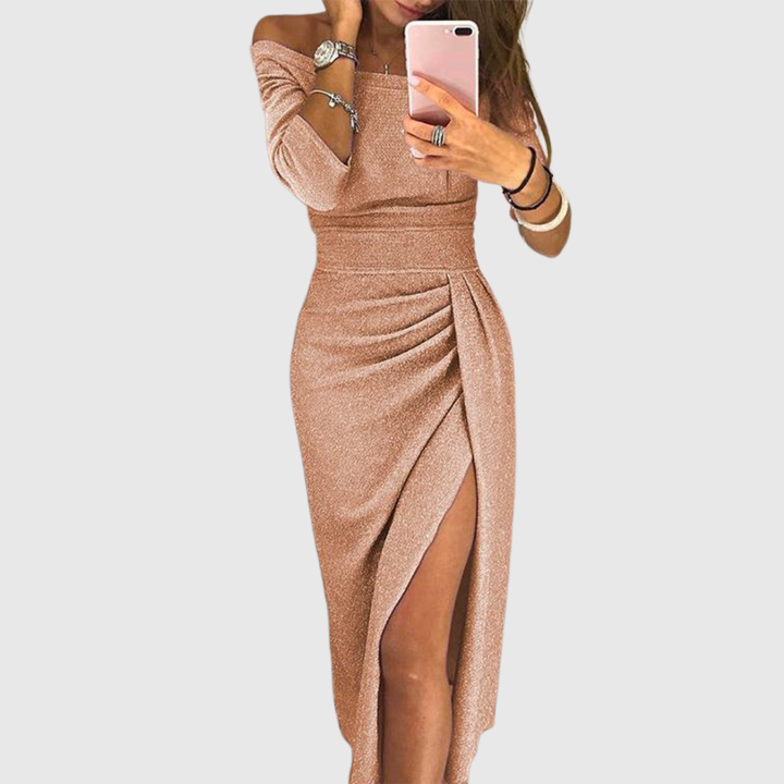 Isabeau | Elegante vestido maxi de Mujer con cuello halter y ajuste fluido