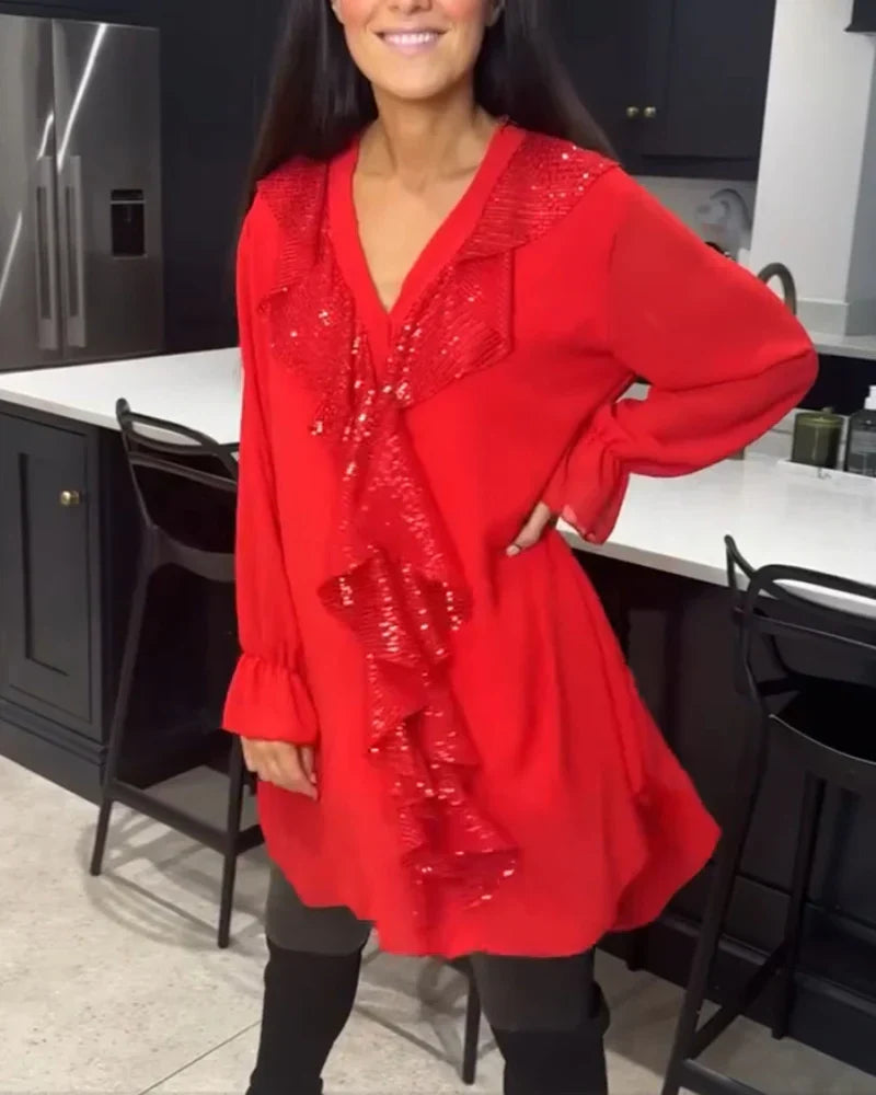 Ksenia – Blusa Elegante para Dama con Detalle de Volantes