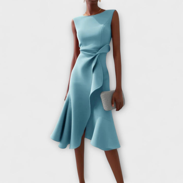 Juliette – Vestido midi asimétrico drapeado