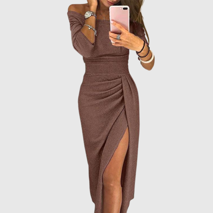 Isabeau | Elegante vestido maxi de Mujer con cuello halter y ajuste fluido