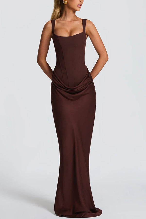 Leonor ❘ Vestido maxi con escote cuadrado