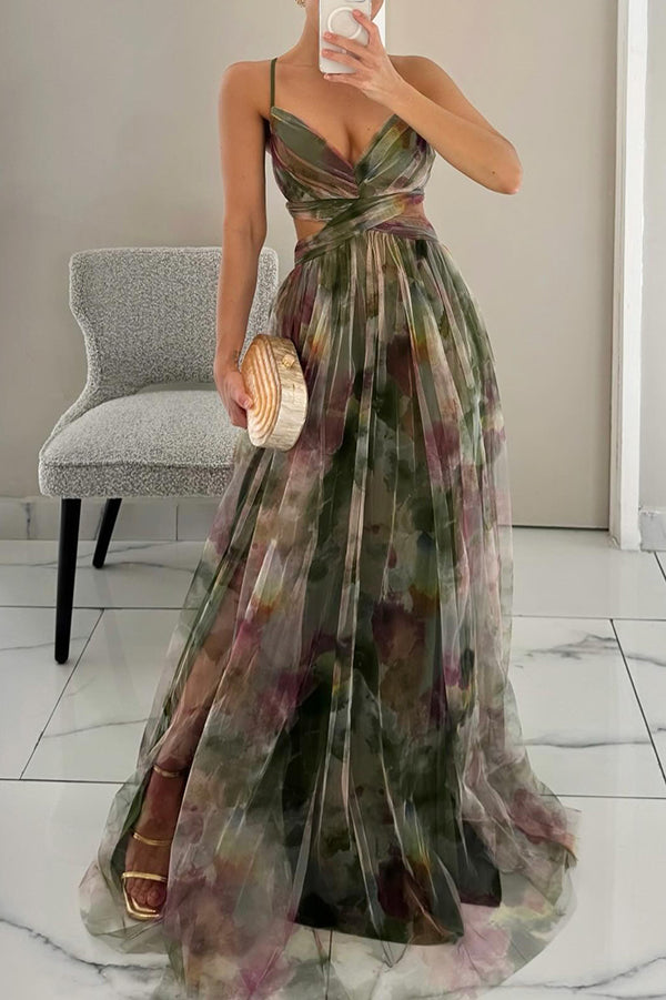 Giselle - Vestido largo con estampado floral encantador para Mujer