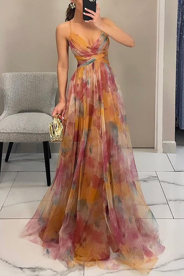 Giselle - Vestido largo con estampado floral encantador para Mujer