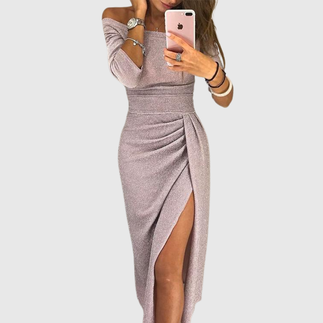 Isabeau | Elegante vestido maxi de Mujer con cuello halter y ajuste fluido