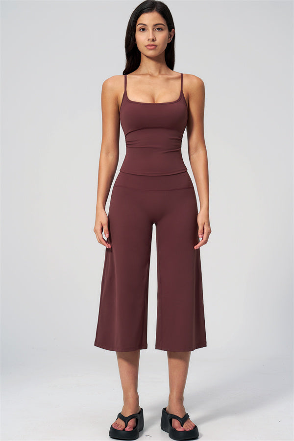 Nexus - El Conjunto de Top de Tirantes y Pantalones Cortos de Pierna Ancha para Mujer
