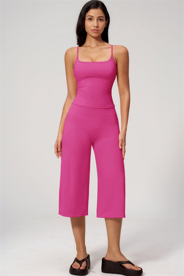 Nexus - El Conjunto de Top de Tirantes y Pantalones Cortos de Pierna Ancha para Mujer