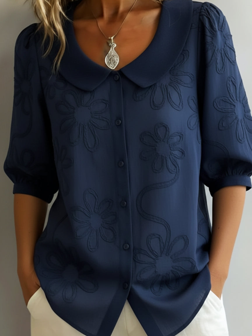 Aurélie — Blusa ligera floral elegancia natural para Mujer