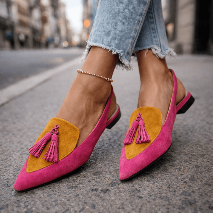 Lorena - Sandalias con Tiras y Borlas para Mujer
