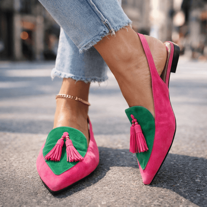 Lorena - Sandalias con Tiras y Borlas para Mujer