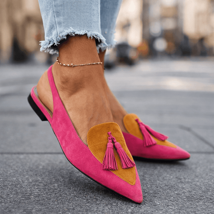 Lorena - Sandalias con Tiras y Borlas para Mujer