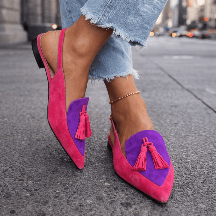 Lorena - Sandalias con Tiras y Borlas para Mujer