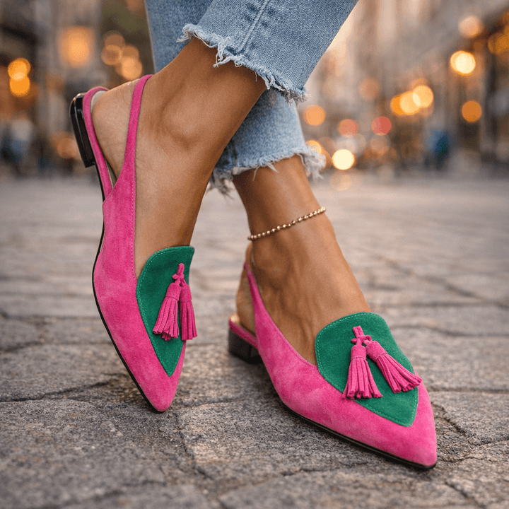 Lorena - Sandalias con Tiras y Borlas para Mujer