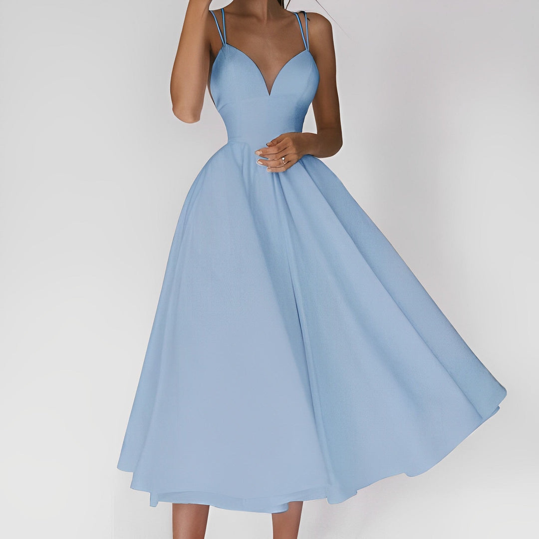 Aura - Vestido de Mujer cuello en V y espalda al aire
