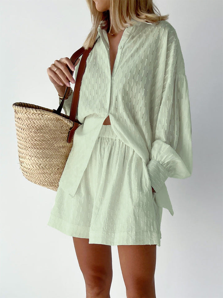 Maud | Conjunto elegante de camisa y pantalones cortos