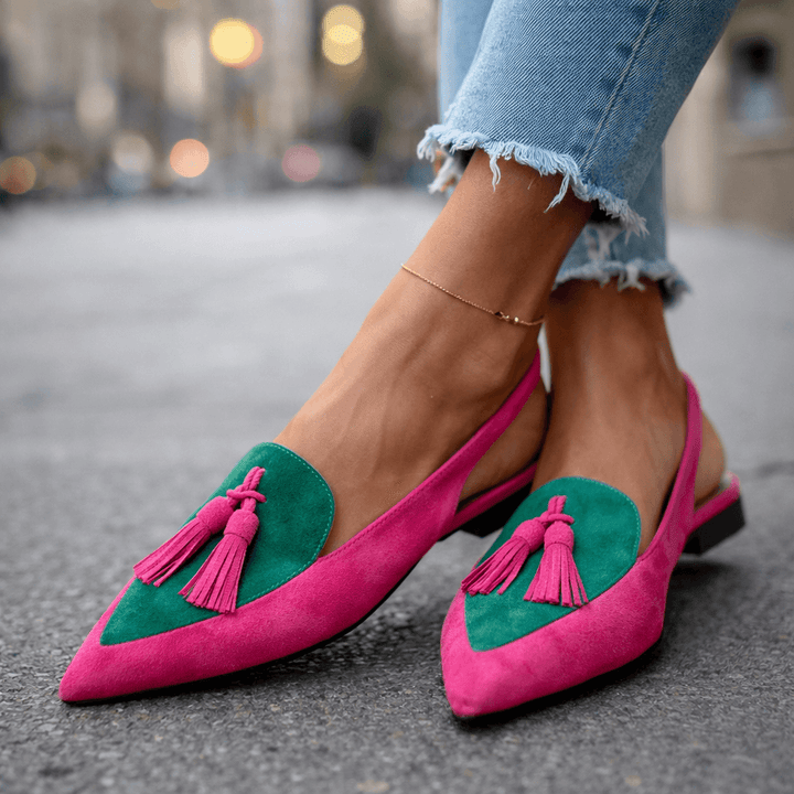 Lorena - Sandalias con Tiras y Borlas para Mujer
