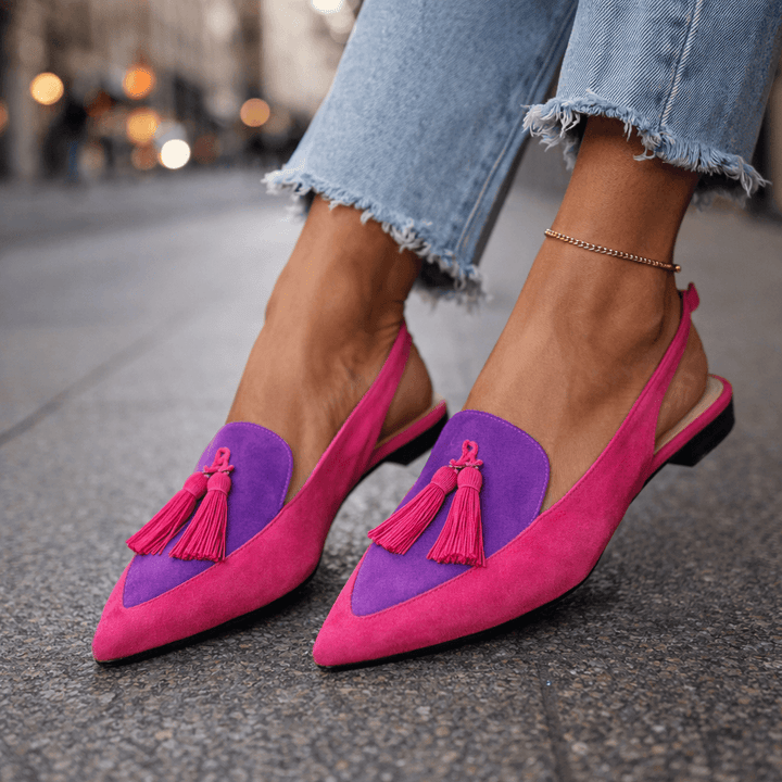 Lorena - Sandalias con Tiras y Borlas para Mujer