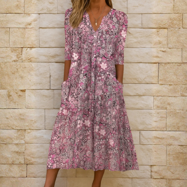 OLIVIA | VESTIDO ELEGANTE CON ESCOTE EN V PARA MUJER