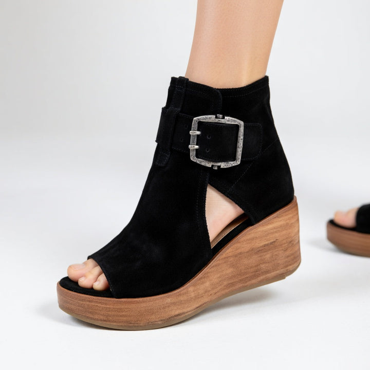 Orélisse - Botines de cuña abiertos estilo moderno para Mujer