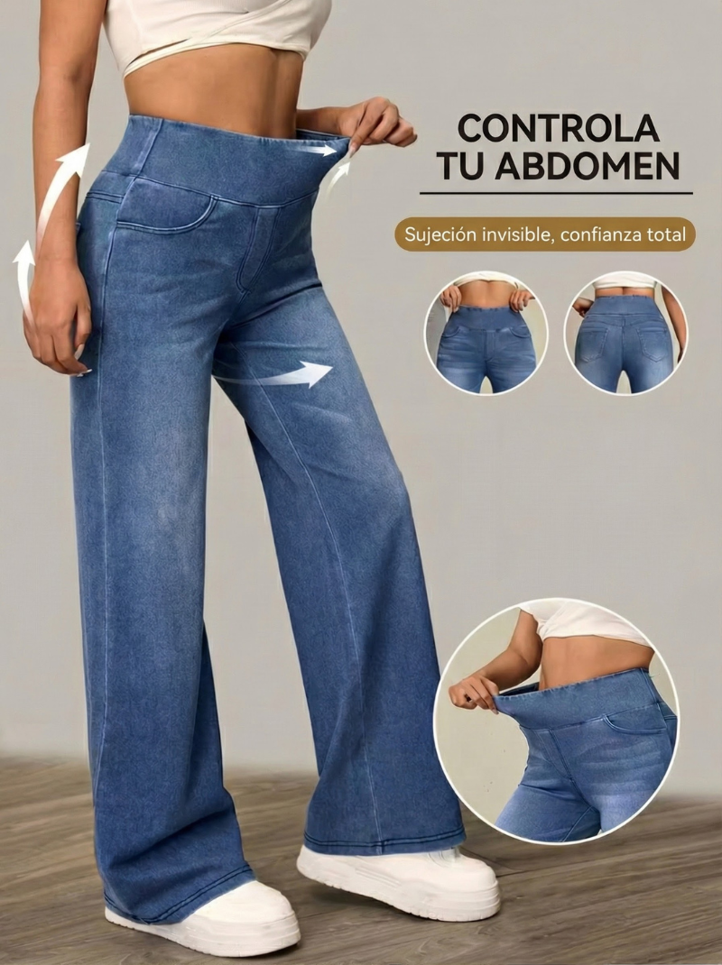 Duna - Pantalones anchos con control de abdomen para Mujer