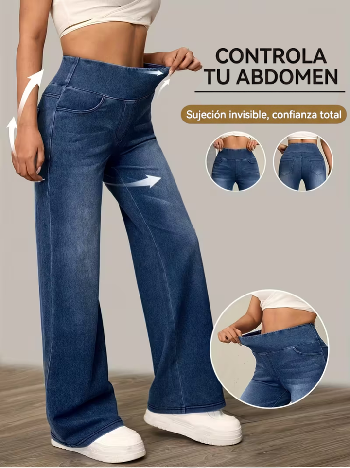 Duna - Pantalones anchos con control de abdomen para Mujer