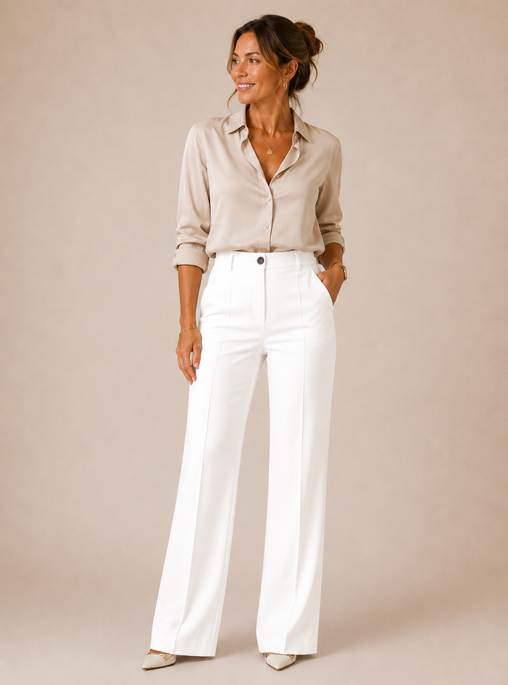 Eddi | Pantalones de talle alto elegantes de corte recto