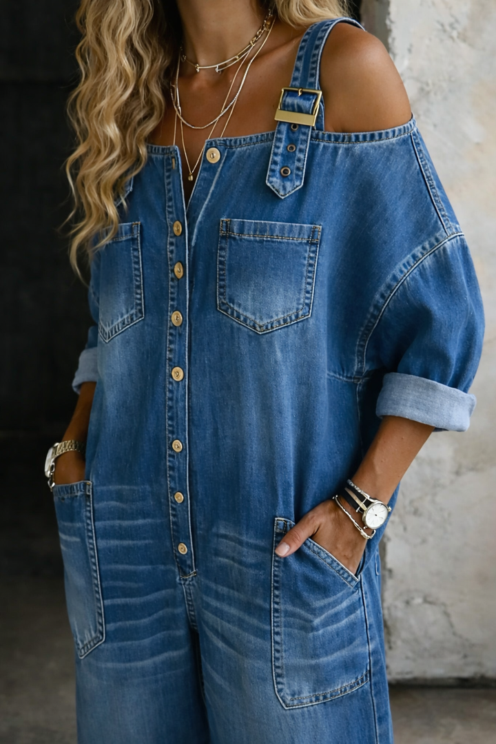 Sophia | Mono de Denim con Espaldas Descubiertas para Mujer
