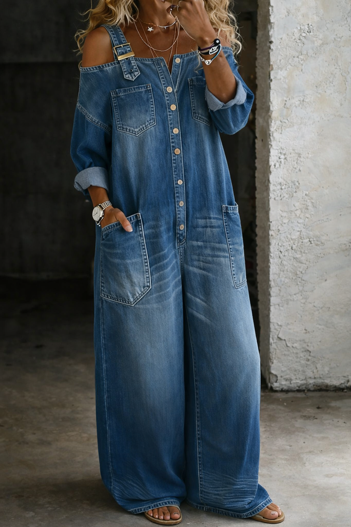 Sophia | Mono de Denim con Espaldas Descubiertas para Mujer