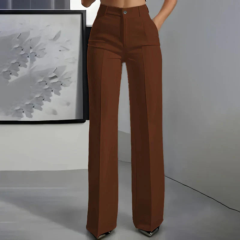 Eddi | Pantalones de talle alto elegantes de corte recto