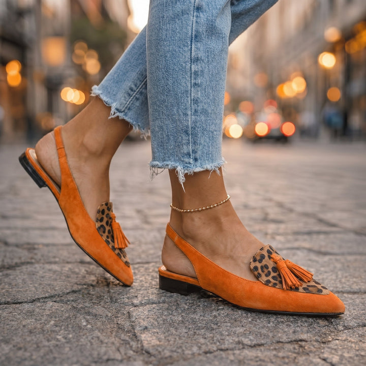 Lorena - Sandalias con Tiras y Borlas para Mujer