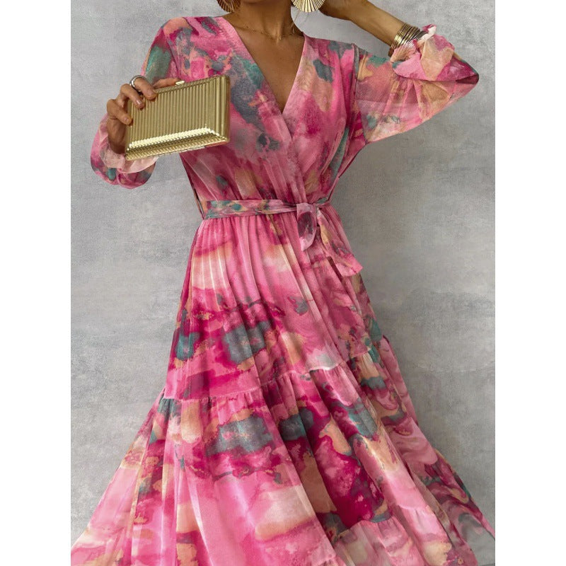 Kalani | Elegante vestido floral con escote en V para Mujer
