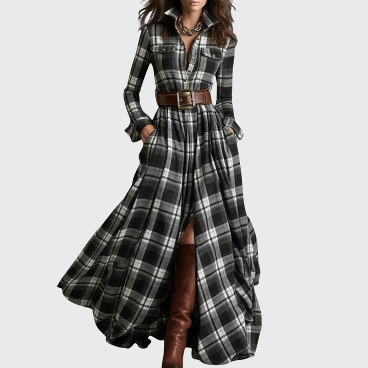 Lina - Maxi vestido a cuadros