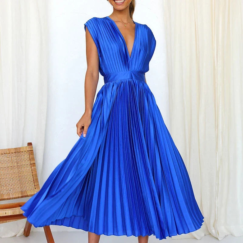 Hedwig - Elegante vestido plisado sin mangas para Mujer