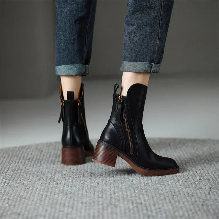 Grazia - Botines de Tacón Medio para Mujer